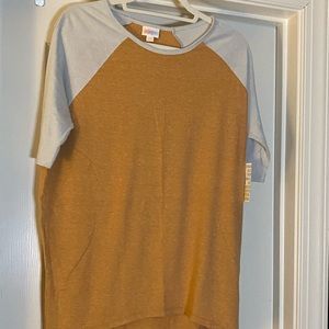 Lularoe Baseball Tee Style Irma Orange with White Sleeves BNWT XXS